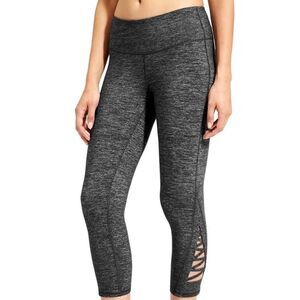 Athleta Gray Criss Cross Capri chaturanga leggings